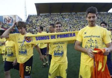 Celebración del Villarreal por el ascenso a primera división