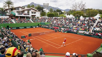 Imagen del Club de Tenis Puente Romano de Marbella durante una eliminatoria de España en la Copa Davis.