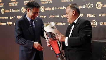 El Barça no fue a la Gala de LaLiga y Tebas no va al Clásico