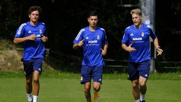 Rafa Mujica, en el centro, durante un entrenamiento de esta temporada. 