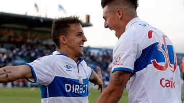 Futbol, Universidad Catolica vs Huachipato, Octava fecha Campeonato Apertura 2016-2017.
El jugador de Universidad Catolica Diego Buonanotte celebra luego de convertir un gol contra Huachipato durante el partido de primera division disputado en el estadio San Carlos de Apoquindo.  
en Santiago, Chile.
01/10/2016 
Javier Torres/Photosport******** 

Football, Universidad Catolica vs Palestino, Third date Aperture Champioship.
Universidad Catolica's player Diego Buonanotte celebrates after scoring against Huachipato during the first division football match held at the San Carlos de Apoquindo stadium in Santiago, Chile.
01/10/2016
Javier Torres/Photosport