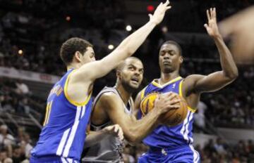 Spurs 129 - Warriors 127 (1-0). Tony Parker de los San Antonio Spurs.