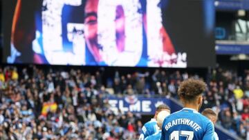 Martin Braithwaite during the match between RCD Espanyol and RCD Malllorca, corresponding to the week 23 of the Liga Santander, played at the RCDE Stadium, in Barcelona, on 25th February 2023. (Photo by Joan Valls/Urbanandsport /NurPhoto via Getty Images)