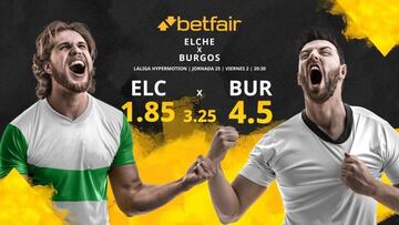 Elche CF vs. Burgos CF: horario, TV, estadísticas, clasificación y pronósticos