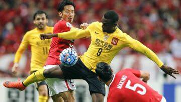 Jackson Mart&iacute;nez con el Evergrande, que ya no cuenta con &eacute;l. 