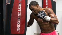 Errol Spence durante un entrenamiento.