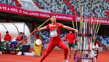 Pablo Costas en la Copa de Europa de lanzamientos de Leiria.