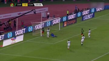Los goles encajados por el jugador de Comoras que hizo de portero contra Camerún