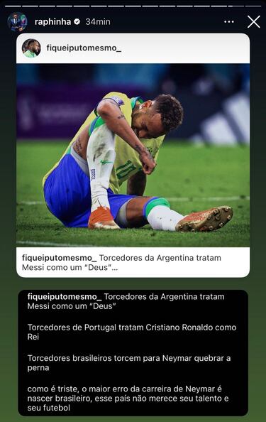 Raphinha: “This country doesn’t deserve Neymar”