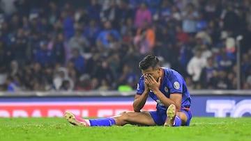 Cruz Azul, eliminado del Apertura 2023 de la Liga MX
<br><br>
Angel Sepulveda de Cruz Azul durante el partido Cruz Azul vs Pumas UNAM, correspondiente a la Jornada 12 del Torneo Apertura 2023 de la Liga BBVA MX, en el Estadio Azteca, el 07 de Octubre de 2023.