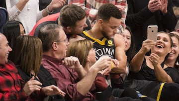 Stephen Curry, base de los Golden State Warriors, durante el partido contra los Portland Trail Blazers.