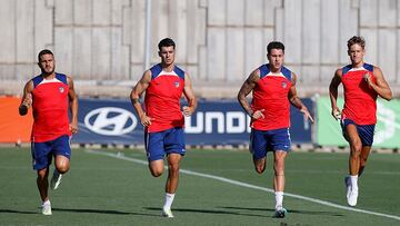 Entrenamiento del Atlético de Madrid en la ciudad deportiva Wanda en Majadahonda