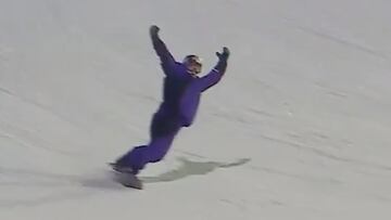 Hiroto Ogiwara celebrando su 2340 en snowboard durante los X Games de Aspen, Colorado, en 2025.