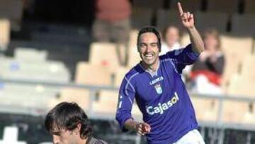 <b>INTERÉS. </b>Momo celebra uno de los goles que le marcó al Hércules la temporada pasada en Chapín.