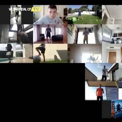 La plantilla del Villarreal entrenan juntos a través de una videollamada