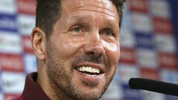 Diego Pablo Simeone durante la rueda de prensa.