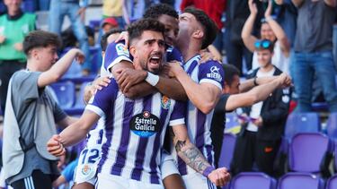 VALLADOLID. 14/05/22. PHOTOGENIC. PARTIDO DE LA LIGA SMARTBANK ENTRE EL REAL VALLADOLID Y LA PONFERRADINA. GOL DE MONCHU