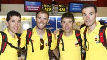 <b>ASUSTAN. </b>Sastre, Valverde, Freire y Samuel, junto con Contador, forman un quinteto espectacular.