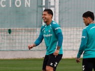 Cucho, en un entrenamiento reciente.