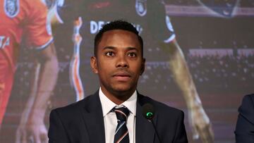 ISTANBUL, TURKEY - JANUARY 05: Brazilian footballer Robson de Souza (Robinho) attends a contract signing ceremony with Medipol Basaksehir in Istanbul, Turkey on January 05, 2019. Robinho has signed with Super Lig club Medipol Basaksehir for a 1.5-year contract. (Photo by Ahmet Bolat/Anadolu Agency/Getty Images)