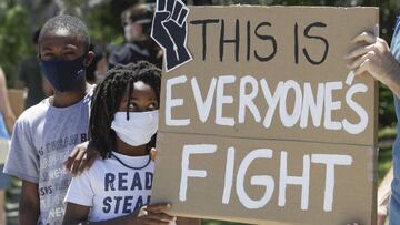 Protestantes en Culver City, California. Junio 9, 2020.