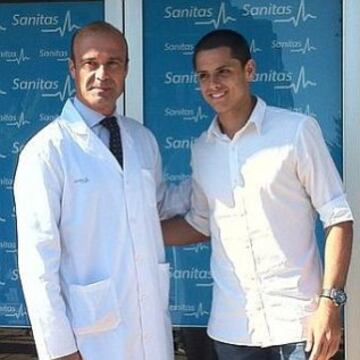 Primer d¨ªa de Chicharito en Madrid