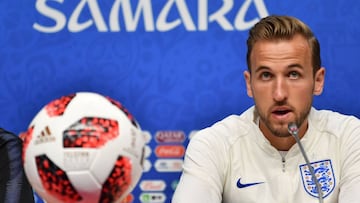 Harry Kane, en rueda de prensa de Inglaterra.