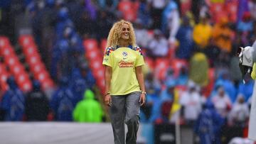 Kheira Hamraoui Nueva refuerzo de America durante el partido America vs Guadalajara, correspondiente a la Jornada 11 del Torneo Apertura 2023 de la Liga BBVA MX Femenil, en el Estadio Azteca, el 17 de Septiembre de 2023
