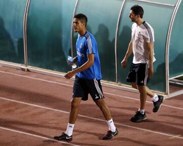 Varane durante el entrenamiento. 