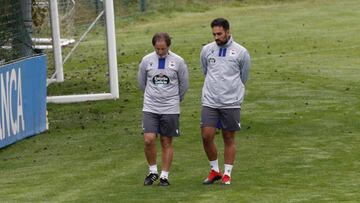 Roberto Robles, junto a Anquela, la temporada pasada.