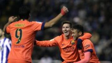 Uno por uno del Barcelona: Messi, Messi, Messi...