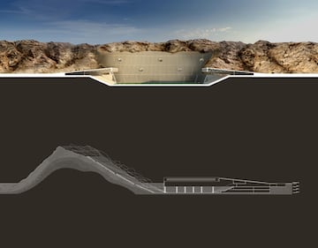 Para su realización, todo el estadio debía ser excavado en la roca profunda.