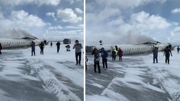 Así fue la aparatosa caída del Avión de Delta Airlines en aeropuerto de Toronto, Canadá | VIDEO