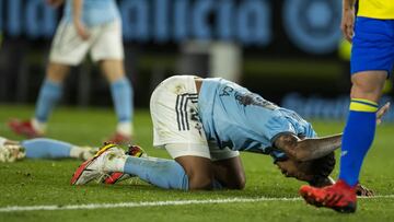 Jeison Murillo se lamenta tras disponer de una ocasión en el descuento para empatar el partido entre el Celta y el Cádiz.