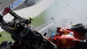 "De doce salidas, creo que en siete Grosjean se ha tocado"