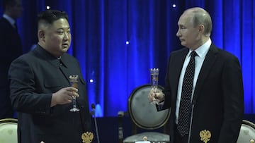 El líder de Corea del Norte, Kim Jong-un, y el presidente de Rusia, Vladímir Putin