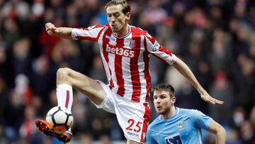 Crouch durante un partido con el Stoke City