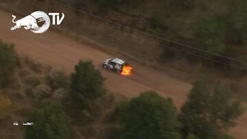 El espectacular incendio del coche de Lappi con el que el piloto siguió compitiendo