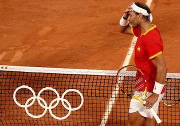 Rafa Nadal se despide de los Juegos Olímpicos tras caer en el dobles con Carlos Alcaraz frente a Rajeev Ram y Austin Krajicek.