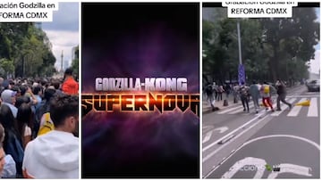 Caos en Paseo de la Reforma: así se graba la nueva película de Godzilla en México