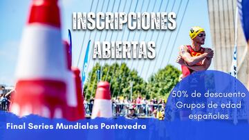 Cartel promocional de la apertura de inscripciones para la gran final de las Series Mundiales de Pontevedra.