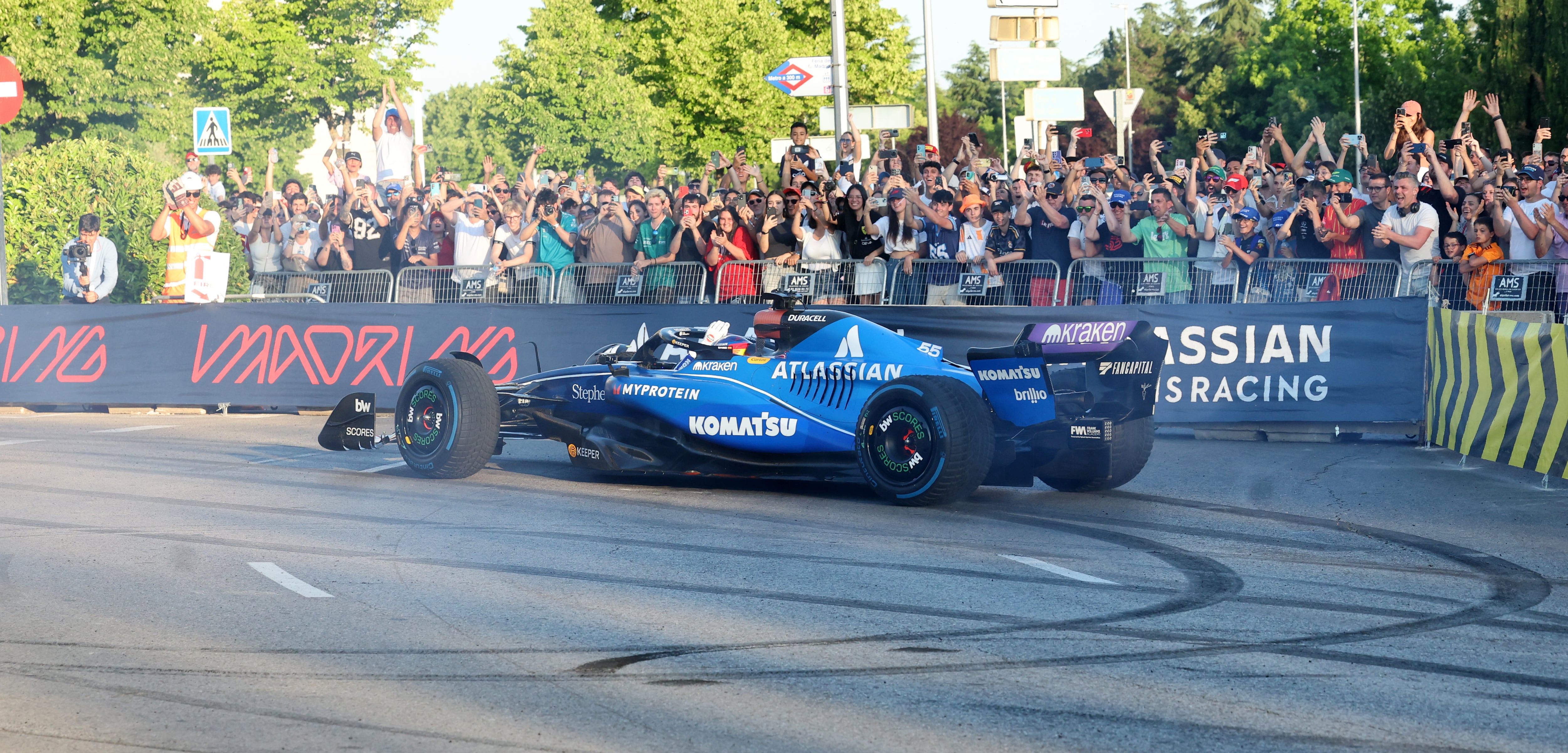Sainz, en su exhibición en Madrid con el Williams.
