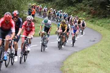 El pelotón durante la novena etapa del Tour. 