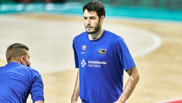 MADRID, SPAIN - JUNE 13: Alex Abrines of FC Barcelona warms up prior the Liga ACB Final First Leg match between Real Madrid and FC Barcelona at Wizink Center on June 13, 2021 in Madrid, Spain. (Photo by Sonia Canada/Getty Images)
 PUBLICADA 16/09/21 NA MA26 1COL