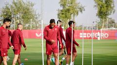 Fernando, en el entrenamiento del Sevilla.