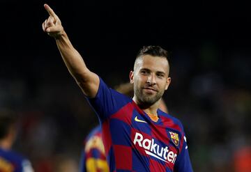 4-1. Jordi Alba celebr¨® el cuarto gol.