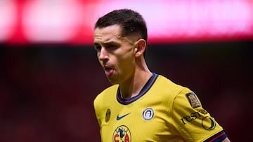 Alvaro Fidalgo of America during the final second leg match between Toluca and America as part of the Liga BBVA MX, Torneo Clausura 2025 at Nemesio Diez Stadium on May 25, 2025 in Toluca, Estado de Mexico, Mexico.