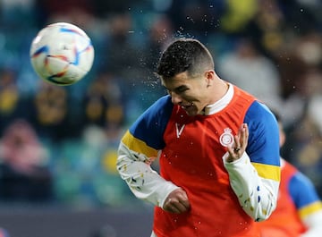 Cristiano Ronaldo en el calentamiento.