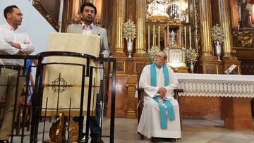 Al Thani durante la ofrenda floral. 