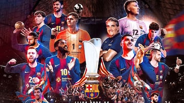 El Barça celebró el título desde la televisión.